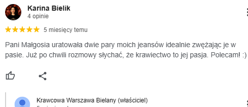 Opinie o poprawki krawieckie warszawa bielany marymoncka 81/1 warszawa